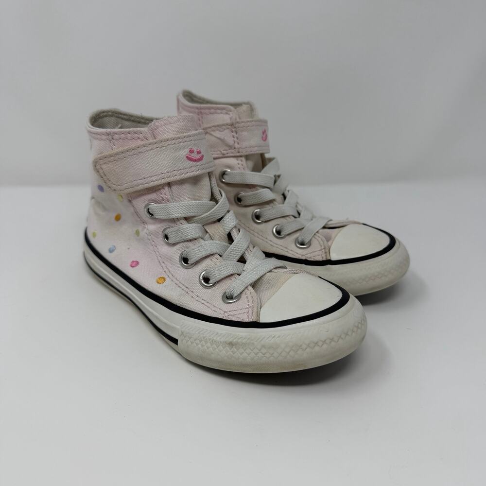 Converse Chuck Taylor All Star Pink Polka Dot High Tops Youth 11